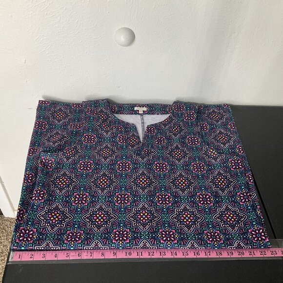 Talbots Dress Women XL Floral Patterned V-Neck Sleevless Multi-color Stretch - Picture 10 of 12